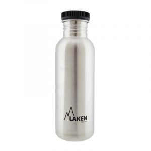 Chai nước inox Laken Basic Steel 0.75L Nắp nhựa - Plain