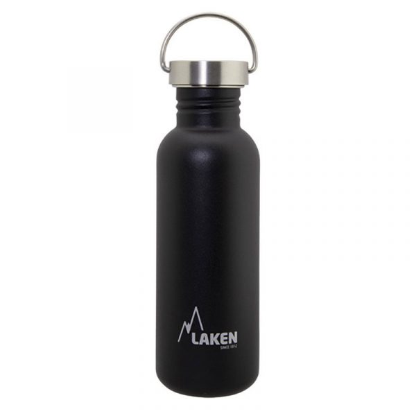 Bình nước inox Laken Basic Steel 0.75L Nắp thép - Black