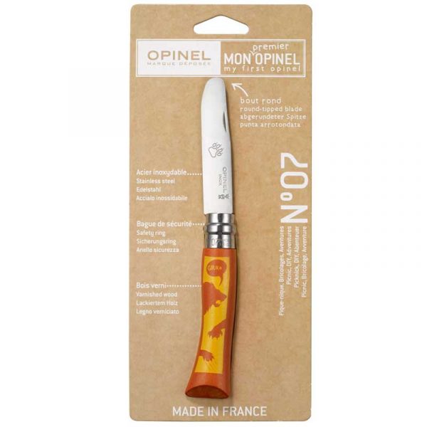 Dao đầu tròn Opinel No.7 Animopinel Child knife - Lion Pack