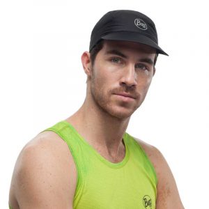 Mũ chạy bộ Buff Pack Run Cap R-Solid Black Lifestyle