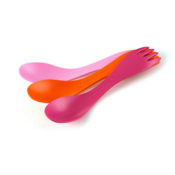 Bộ muỗng nĩa Spork little 3-pack Light My Fire - Fuchsia/Orange/Pink