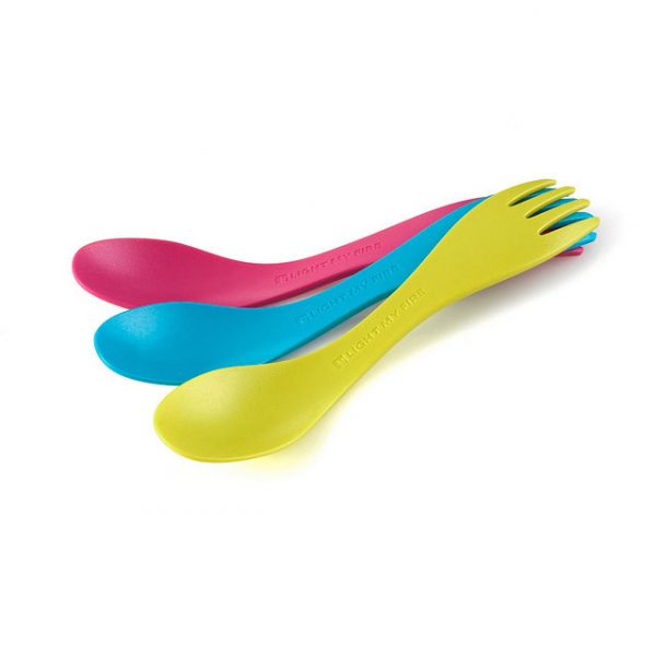 Bộ muỗng nĩa Spork little 3-pack Light My Fire - Lime/Cyan/Fuchsia