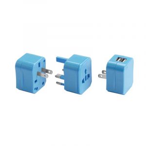 Bộ phích cắm du lịch Global Lewis N Clark Adapter Plug Set With USB Charger - EK135BLU