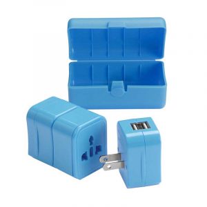 Bộ phích cắm du lịch Global Lewis N Clark Adapter Plug Set With USB Charger - EK135BLU