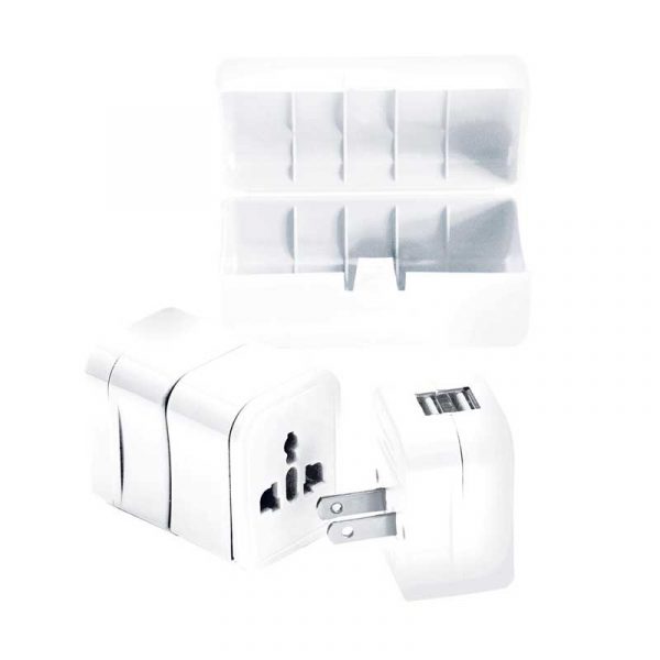 Bộ phích cắm du lịch Global Lewis N Clark Adapter Plug Set With USB Charger - EK135WHT