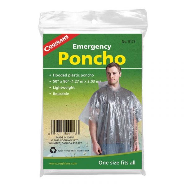 Áo mưa du lịch Coghlans Emergency Poncho Clear