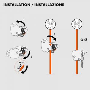 Thiết bị chống rơi Climbing Technology EASY MOVE KIT / Fall Arrester 2F713K Install